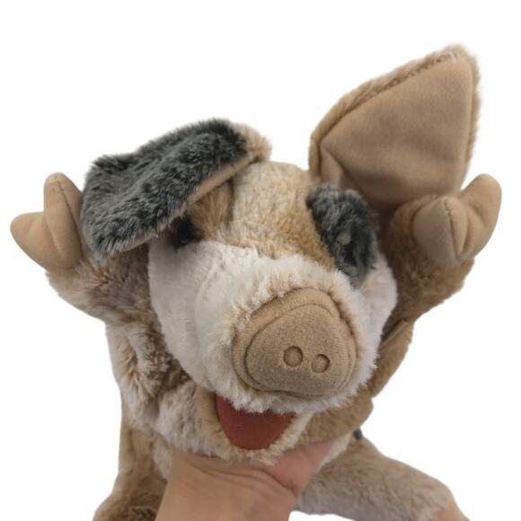 Folkmanis Grunting Pig Piglet 15'' Hand Puppet Plush #2991 Farm Animal Pink Gray - Picture 2 of 13